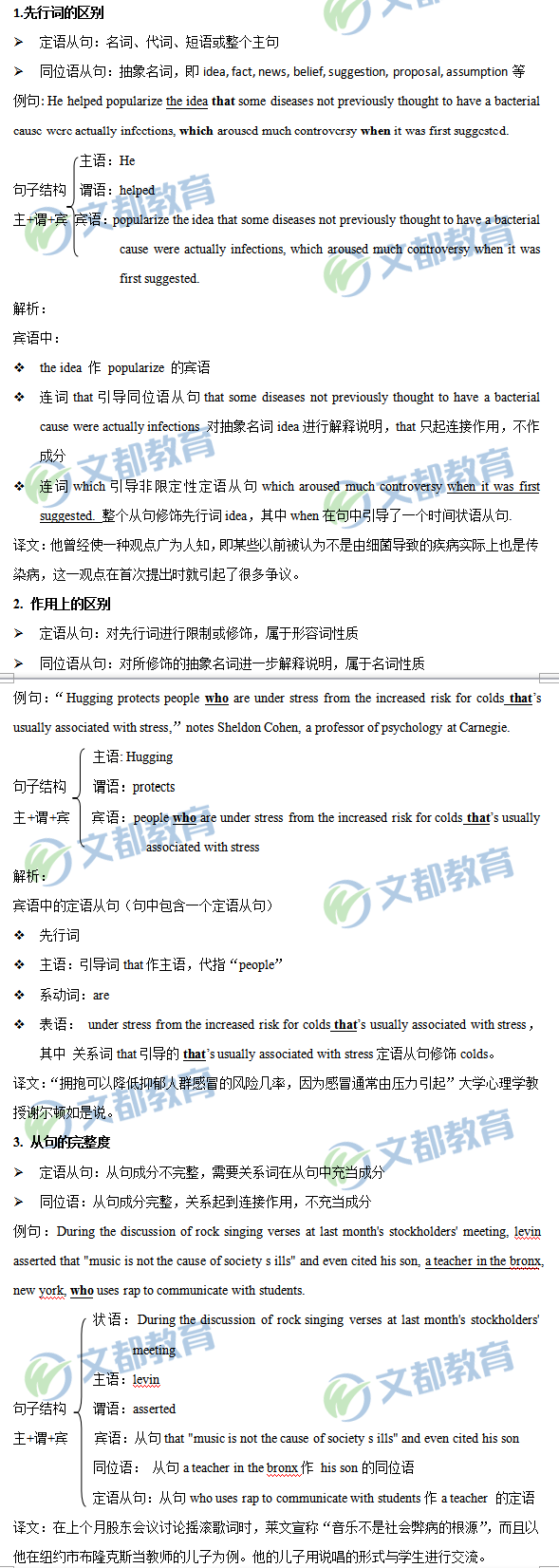 2019考研英語(yǔ)備考：定語(yǔ)從句和同位語(yǔ)從句的區(qū)別